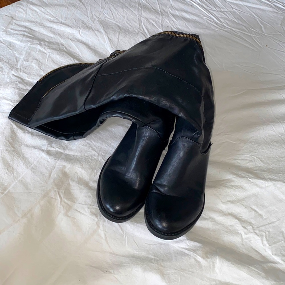 Target black vegan leather knee  boots.